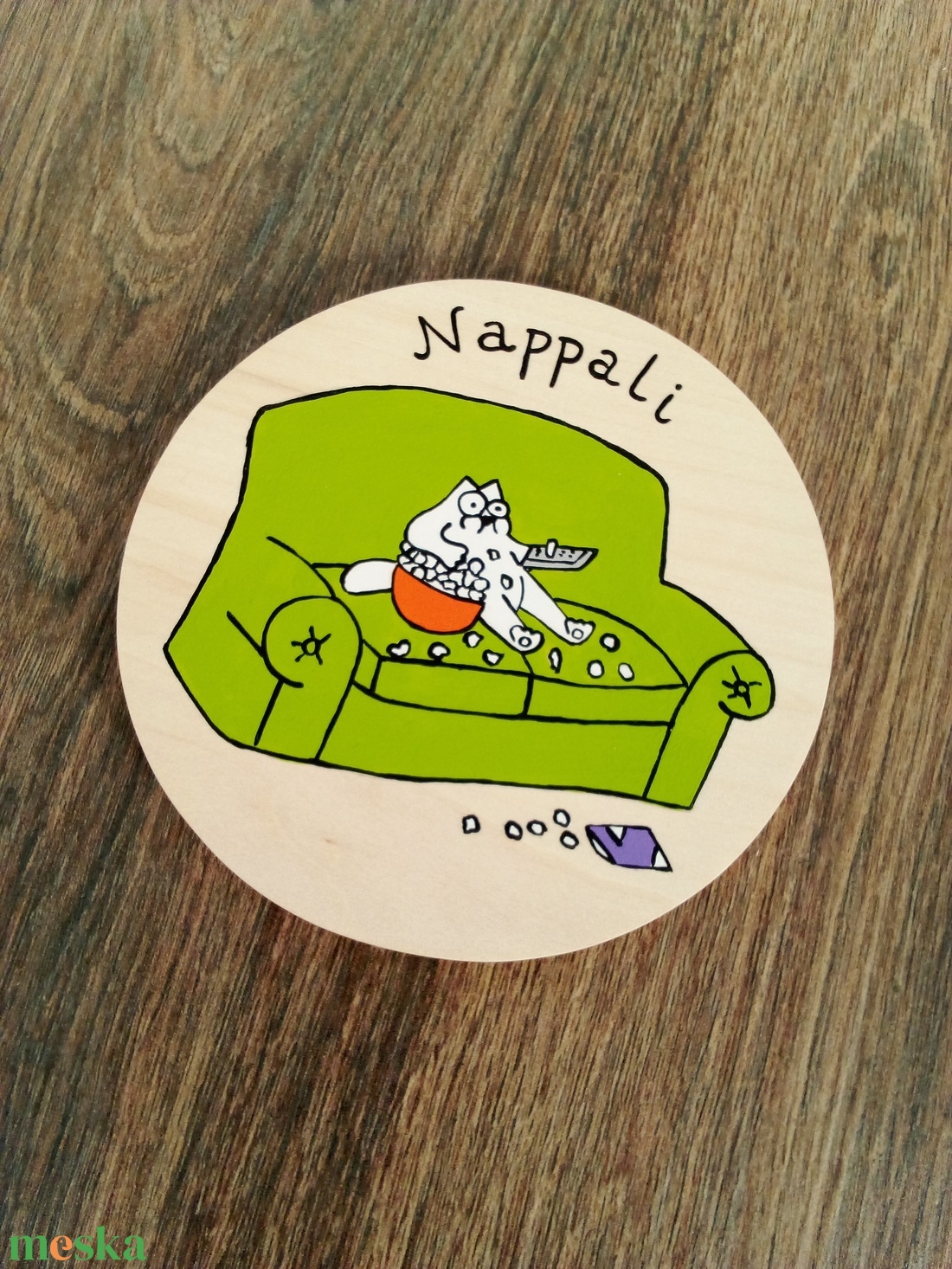 Simon' cat  - Nappali tábla . Ajtójelölő tábla, ajtó jelölő tábla, névtábla, felirat, kopogtató - otthon & életmód - dekoráció - ajtó- és ablak dekoráció - ajtótábla - Meska.hu