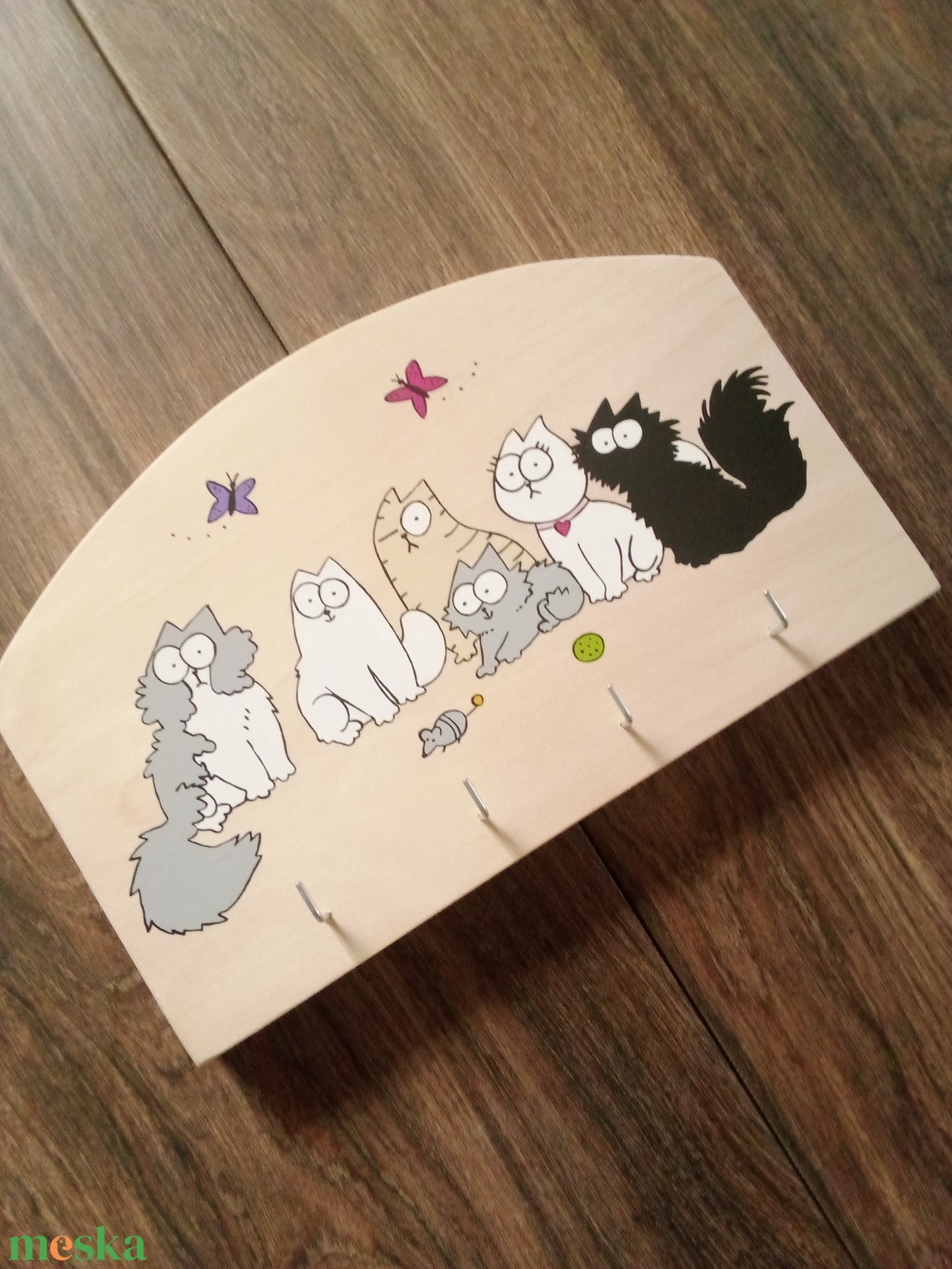 Simon's cat fali kulcstartó, fali kulcsakasztó, kulcsakasztó, fogas - otthon & életmód - dekoráció - fali és függő dekoráció - fali kulcstartó - Meska.hu