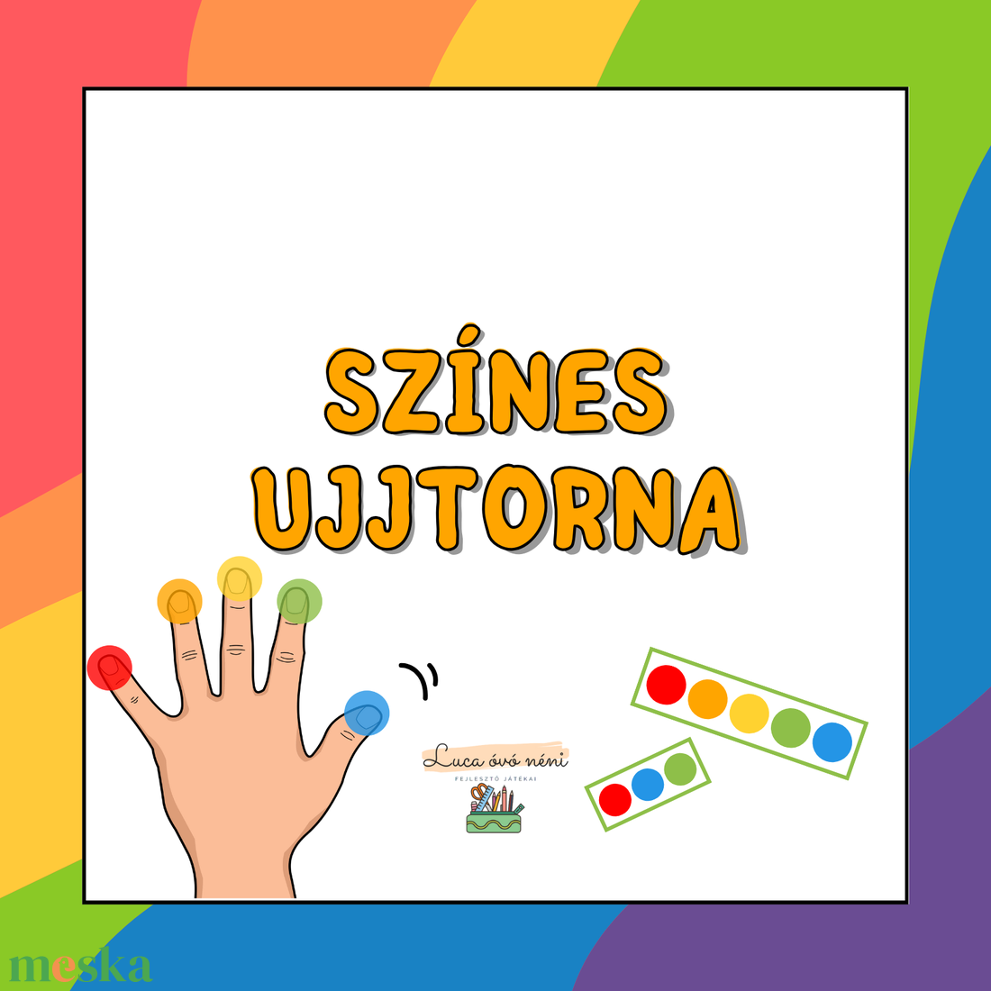 Színes ujjtorna (nyomtatható) - játék & sport - készségfejlesztő és logikai játék - oktató játékok - Meska.hu