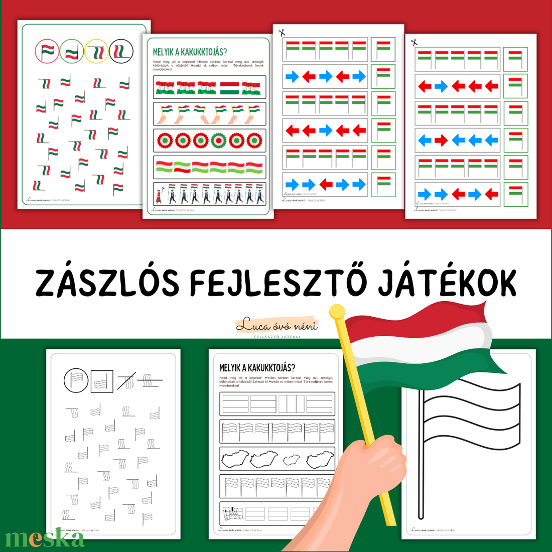 Zászlós fejlesztő feladatok március 15-ére (nyomtatható) - játék & sport - készségfejlesztő és logikai játék - oktató játékok - Meska.hu