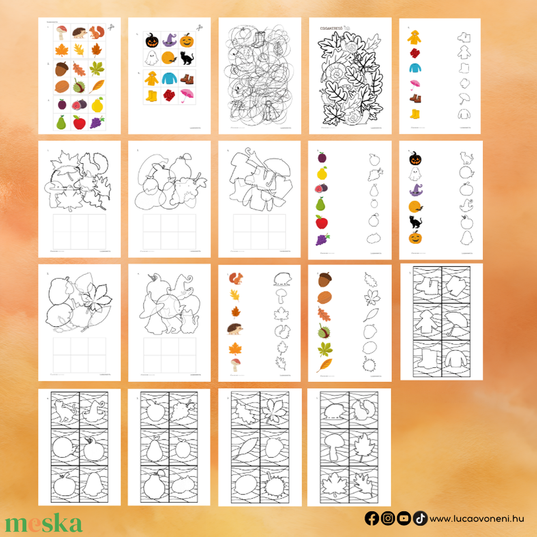Őszi észlelő - játék & sport - készségfejlesztő és logikai játék - oktató játékok - Meska.hu