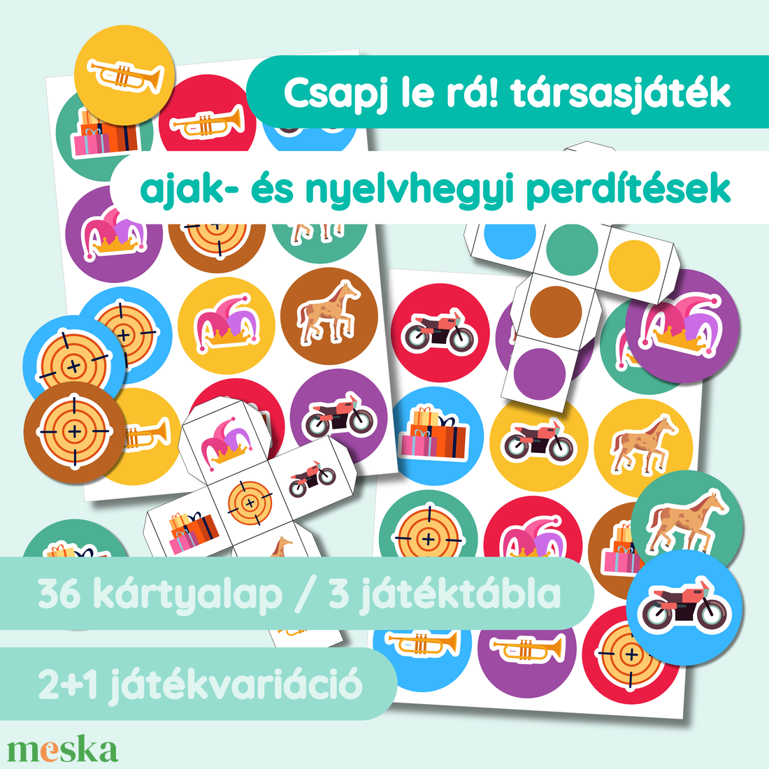 Csapj le rá! ajak- és nyelvhegyi perdítésekkel - játék & sport - készségfejlesztő és logikai játék - oktató játékok - Meska.hu