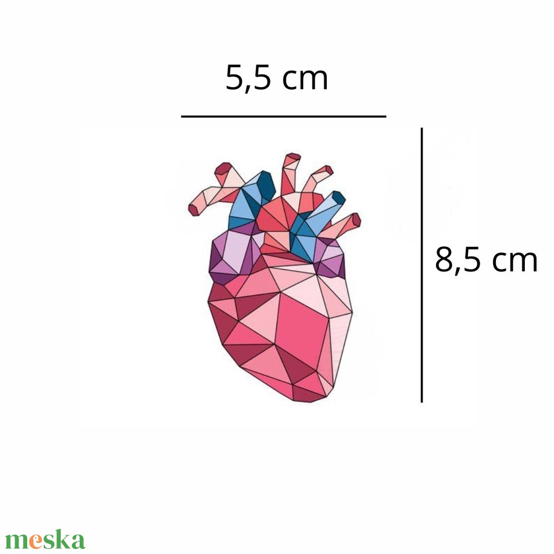 Felvasalható minta - Mozaik szív - ruha & divat - női ruha - póló, felső - Meska.hu