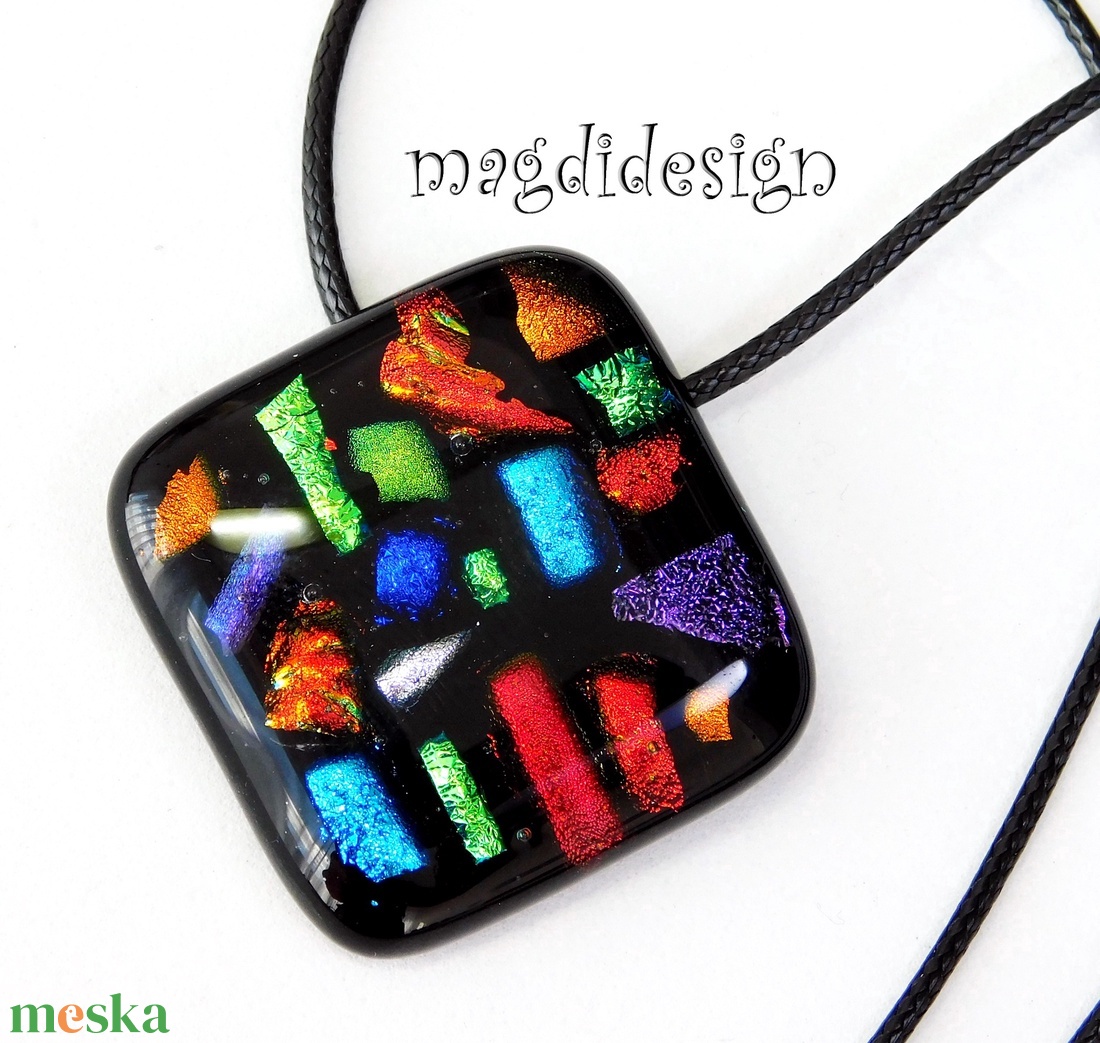 Dichroic színkavalkád üvegékszer nyaklánc - ékszer - nyaklánc - medálos nyaklánc - Meska.hu