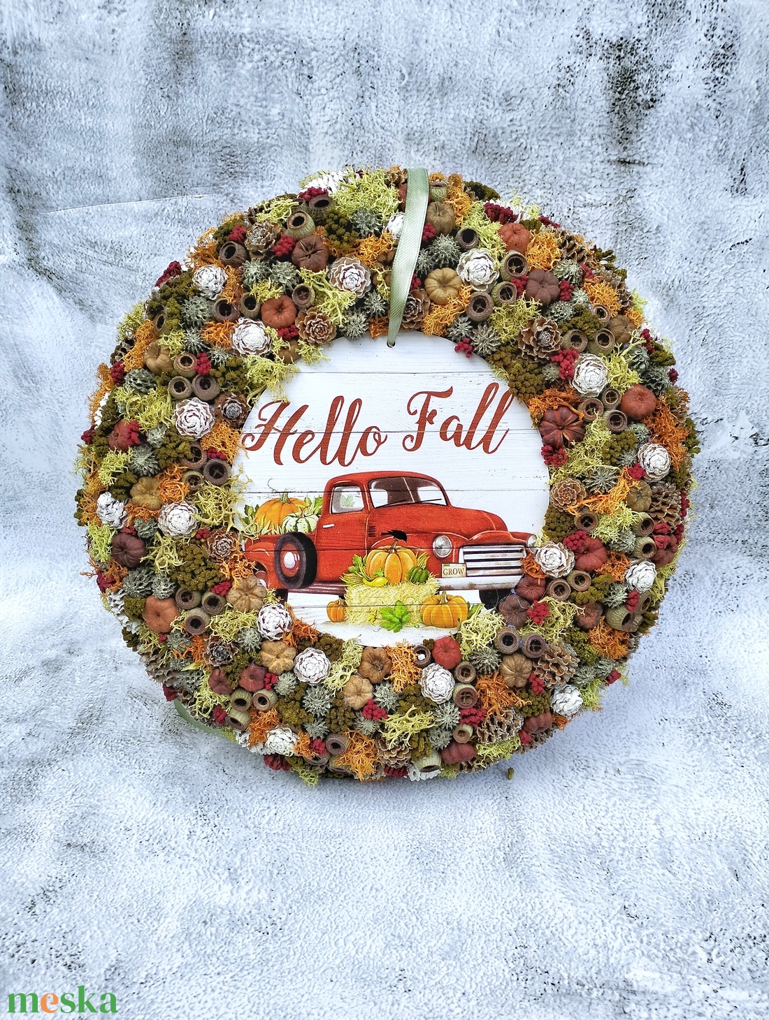 Hello Fall őszi kopogtató  - otthon & lakás - dekoráció - ajtó- és ablak dekoráció - ajtódísz & kopogtató - Meska.hu