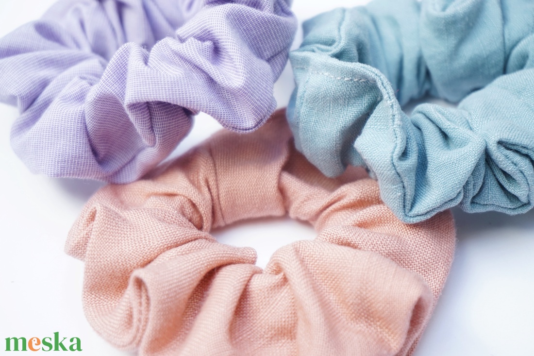 ZERO WASTE scrunchie hajgumik - macaron - ruha & divat - hajdísz & hajcsat - hajgumi - Meska.hu