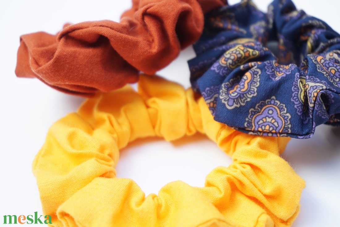 ZERO WASTE scrunchie hajgumik - ősz - ruha & divat - hajdísz & hajcsat - hajgumi - Meska.hu