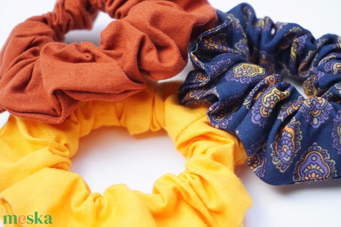 ZERO WASTE scrunchie hajgumik - ősz - ruha & divat - hajdísz & hajcsat - hajgumi - Meska.hu