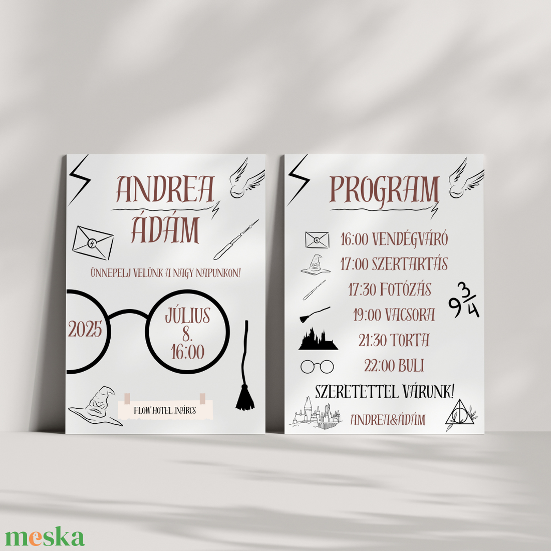 Esküvői meghívó Harry Potter stílussal + program - esküvő - meghívó & kártya - meghívó - Meska.hu