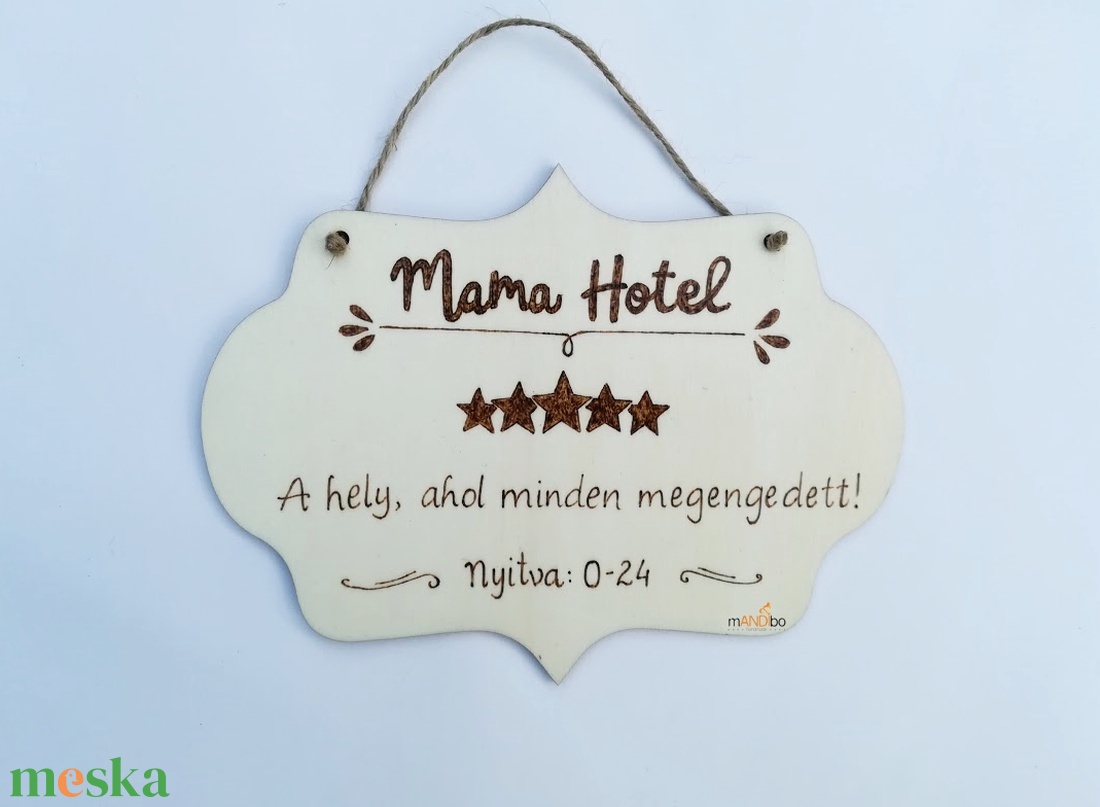 Mamahotel - nagymamának készült pirogravírozott képecske - otthon & életmód - dekoráció - kép & falikép - táblakép - Meska.hu