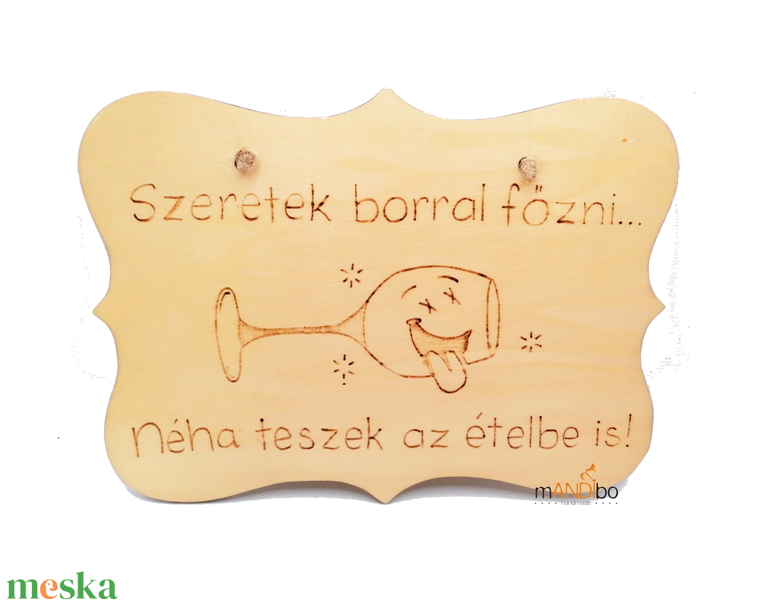 Borral főzni - vicces pirogravírozott képecske - otthon & életmód - dekoráció - kép & falikép - táblakép - Meska.hu