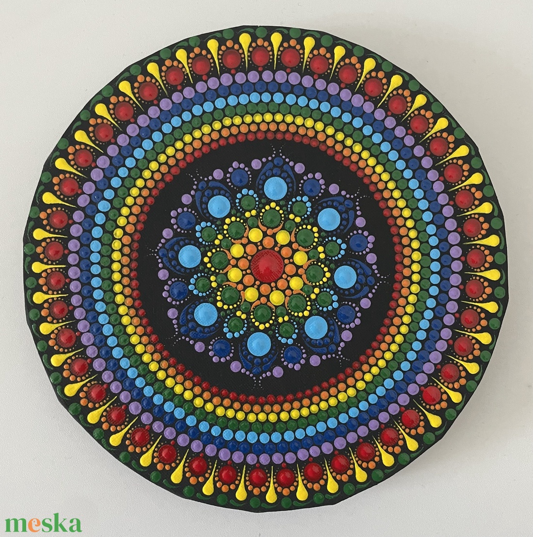 Csakra színű pontozott mandala - otthon & életmód - dekoráció - spiritualitás - mandala - Meska.hu