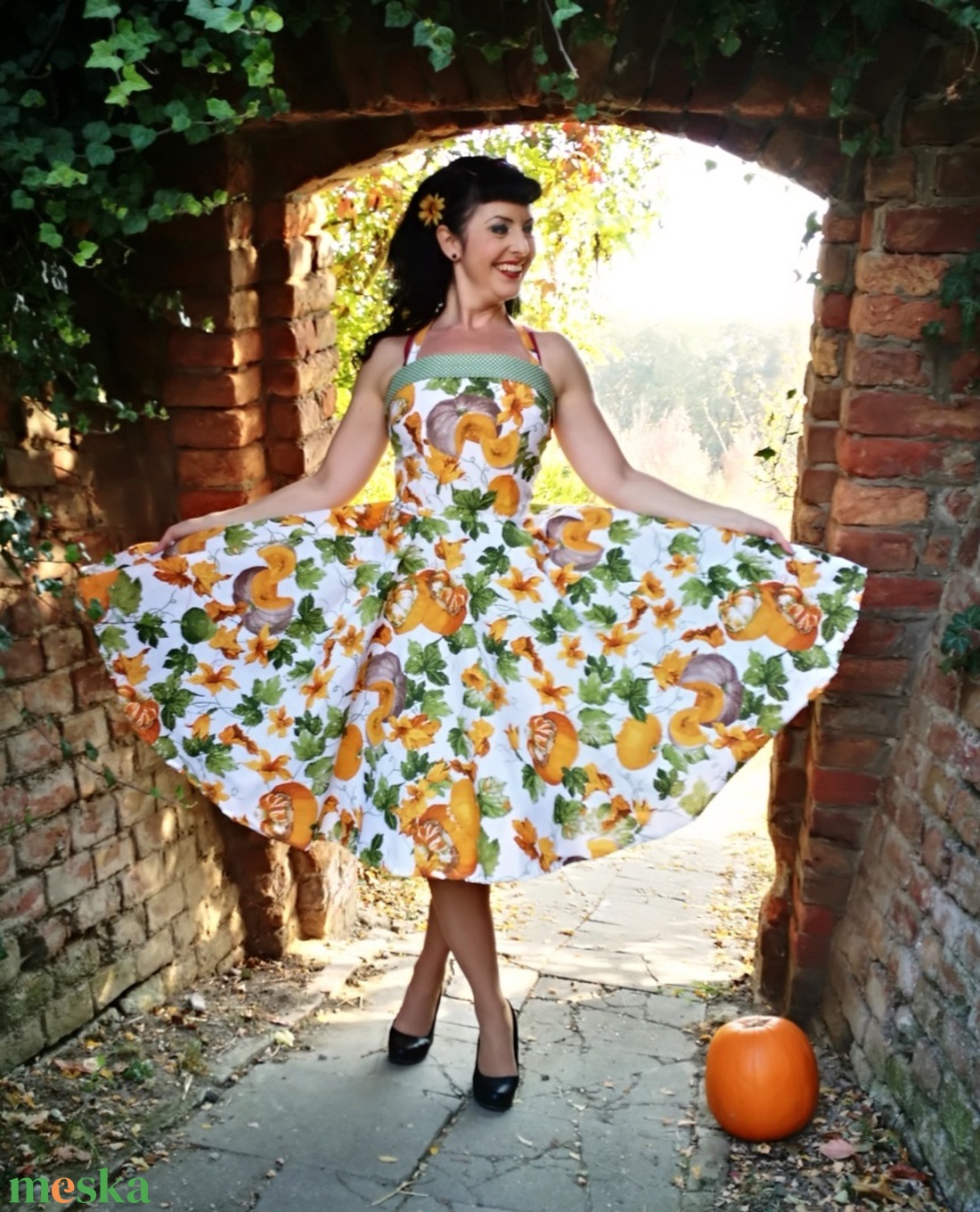 Pinup Rockabilly ruha LIMITALT retro tökök Halloween  - otthon & életmód - dekoráció - halloween - halloweeni jelmez és kiegészítők - Meska.hu