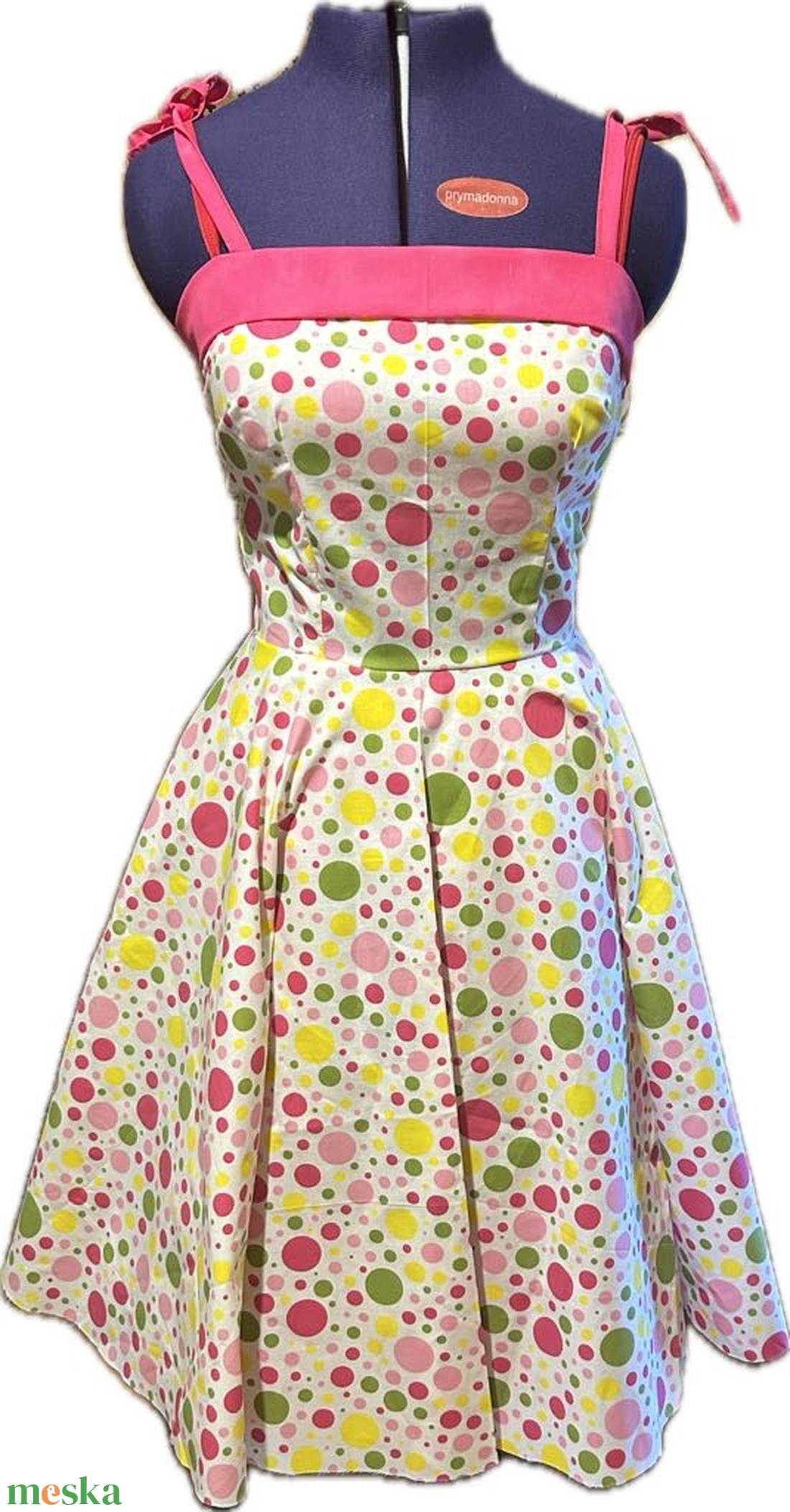 Pinup Rockabilly ruha Bubble Gum pöttyös  - ruha & divat - női ruha - ruha - Meska.hu