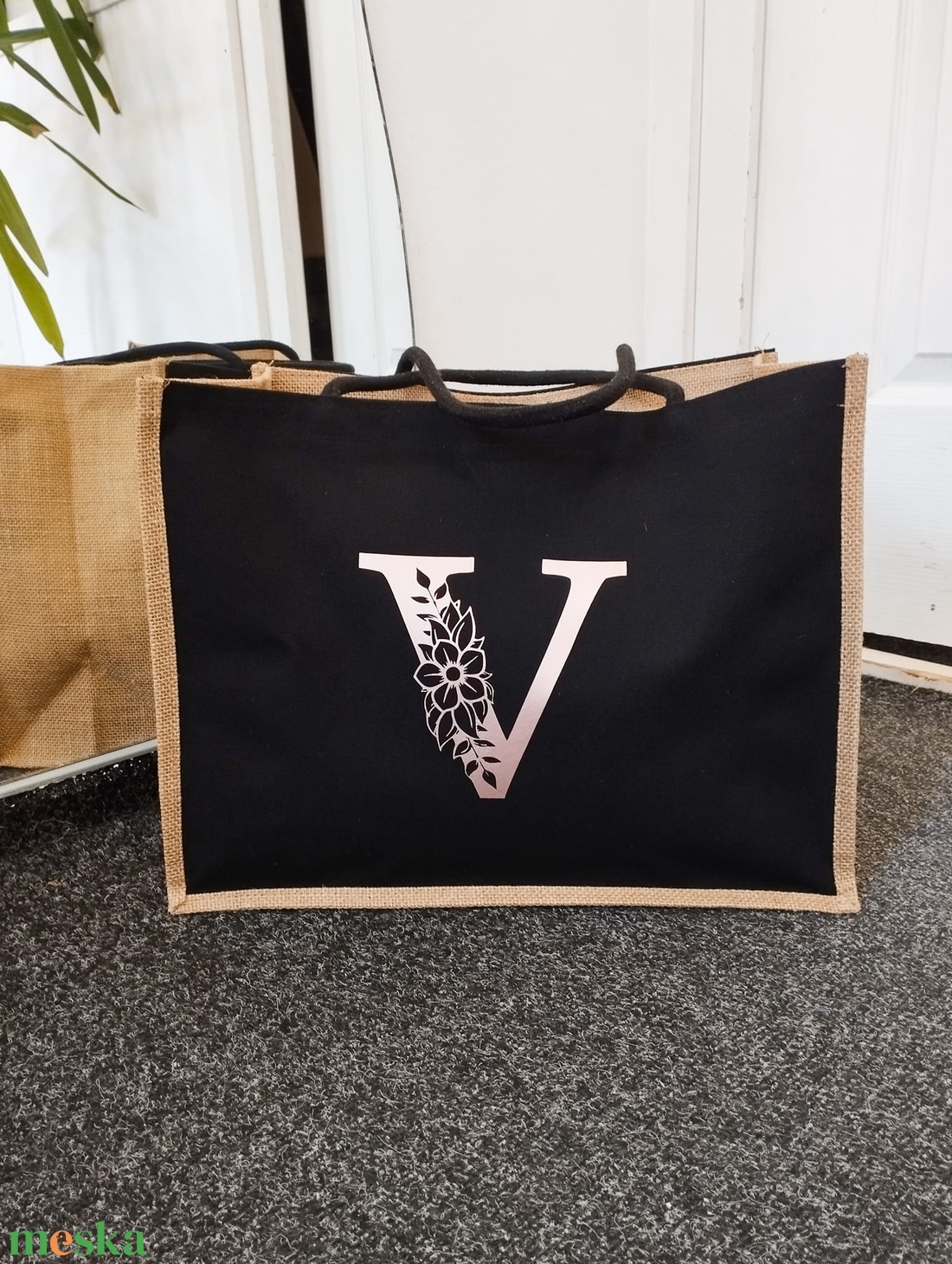 Vászon táska névvel vagy monogrammal - táska & tok - bevásárlás & shopper táska - shopper, textiltáska, szatyor - Meska.hu