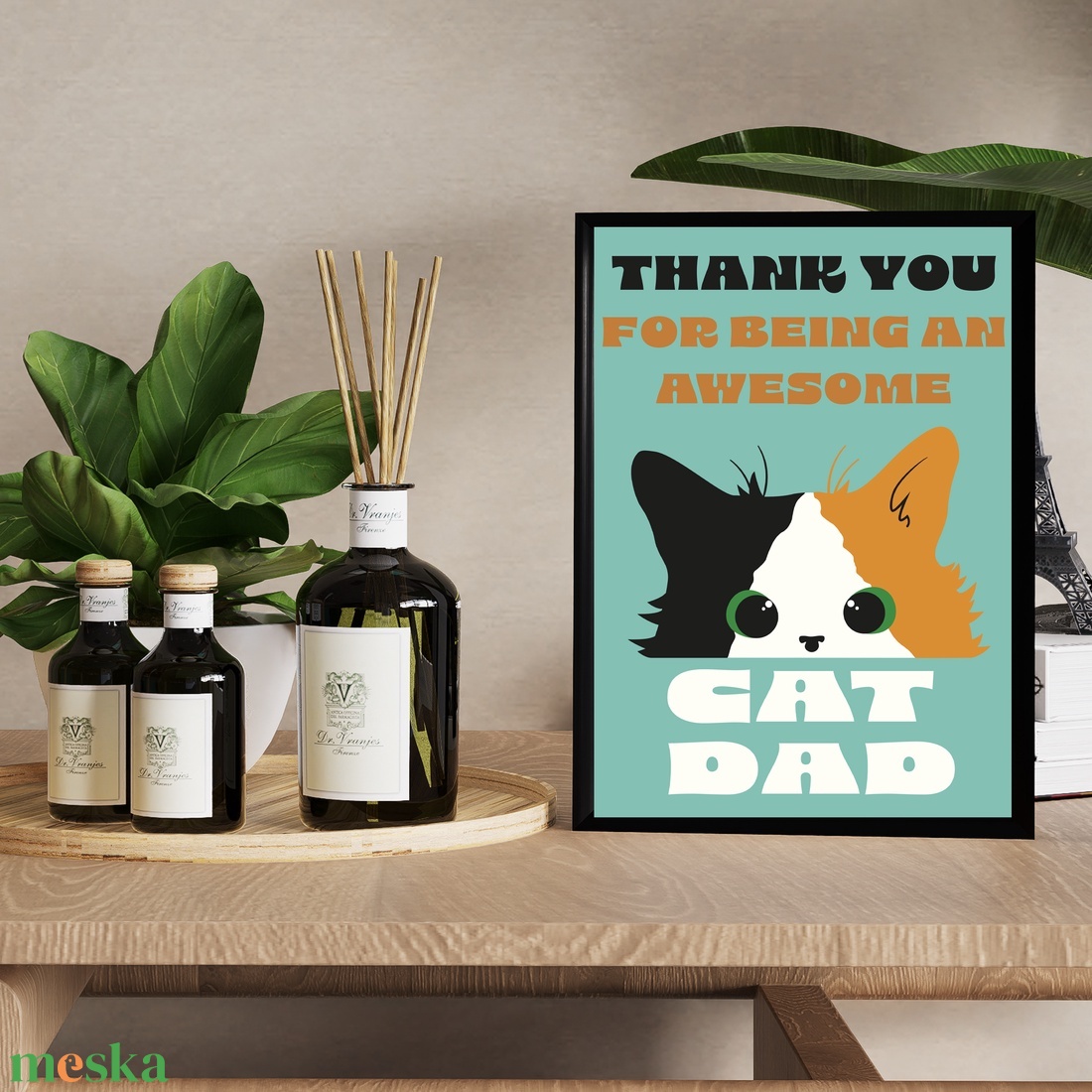 Father's Day for cat Dads üdvözlőlap, poszter, falikép - otthon & lakás - dekoráció - kép & falikép - poszter - Meska.hu