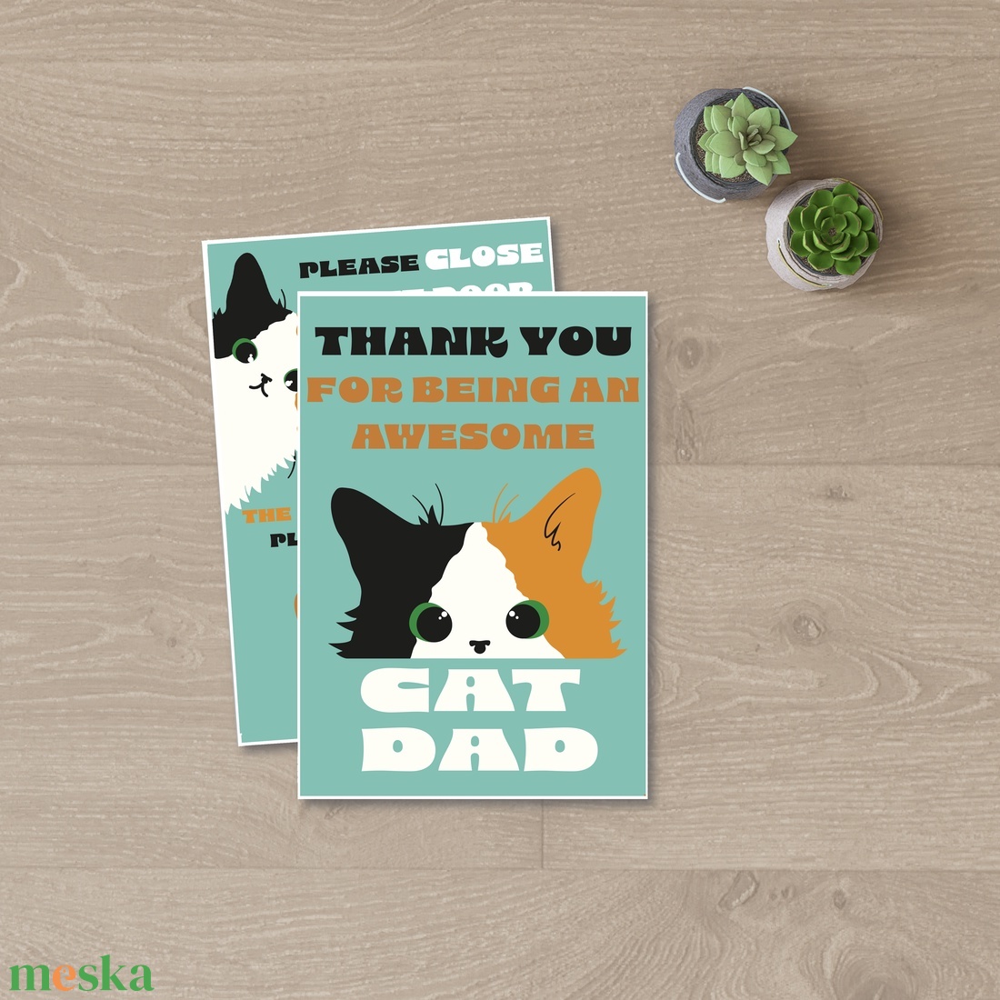 Father's Day for cat Dads üdvözlőlap, poszter, falikép - otthon & lakás - dekoráció - kép & falikép - poszter - Meska.hu