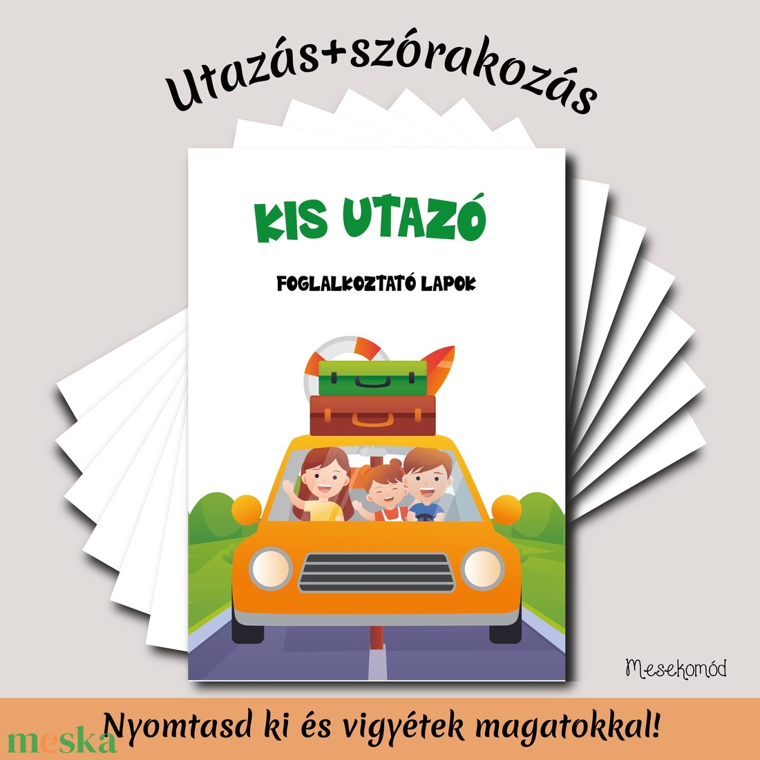 Kis utazó - szórakoztató feladatlapok utazáshoz gyerekeknek (nyomtatható) - játék & sport - készségfejlesztő és logikai játék - oktató játékok - Meska.hu