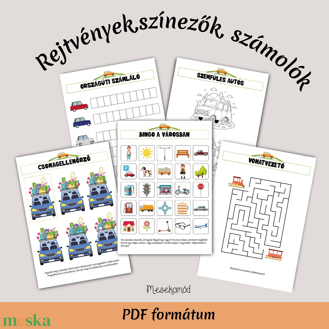 Kis utazó - szórakoztató feladatlapok utazáshoz gyerekeknek (nyomtatható) - játék & sport - készségfejlesztő és logikai játék - oktató játékok - Meska.hu