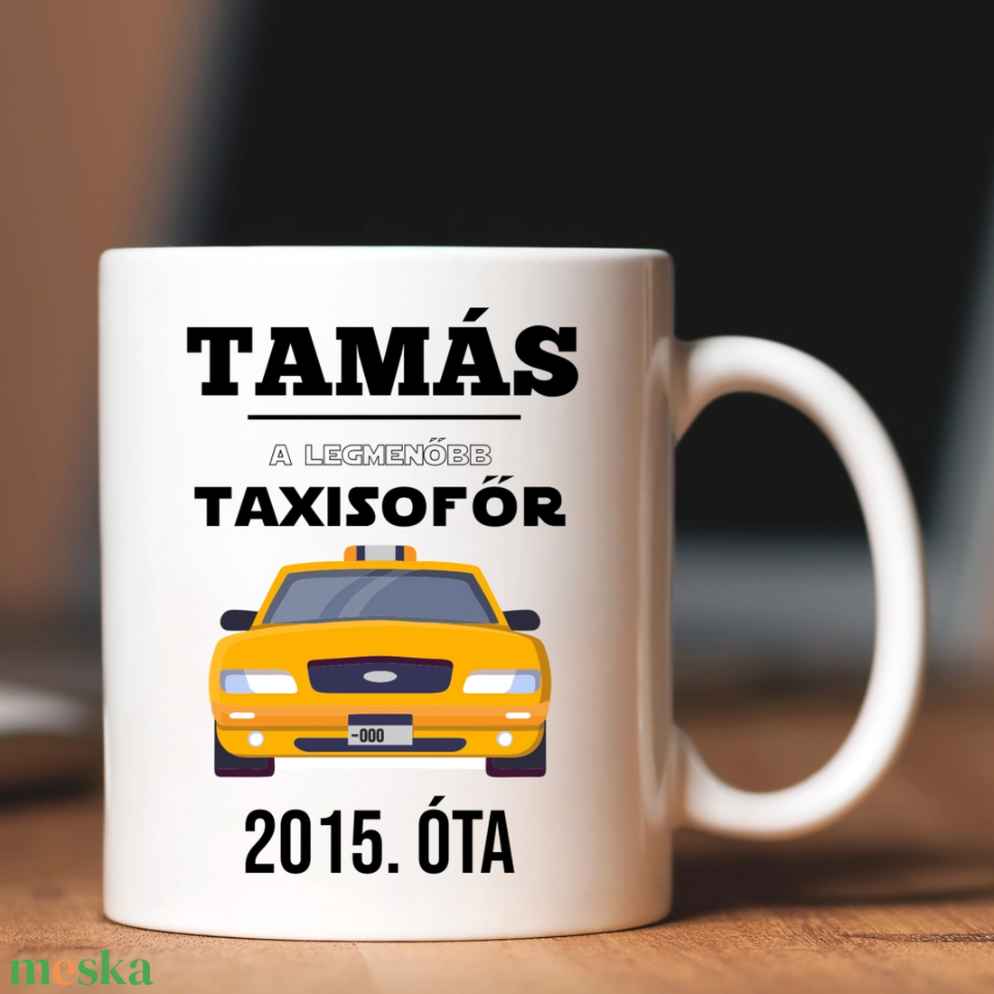 Taxis ajándék  saját neves bögre - otthon & életmód - konyhafelszerelés, tálalás - tálalás - bögre & csésze - Meska.hu