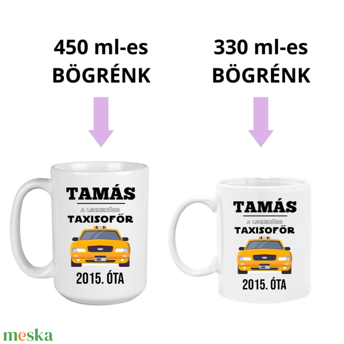 Taxis ajándék  saját neves bögre - otthon & életmód - konyhafelszerelés, tálalás - tálalás - bögre & csésze - Meska.hu