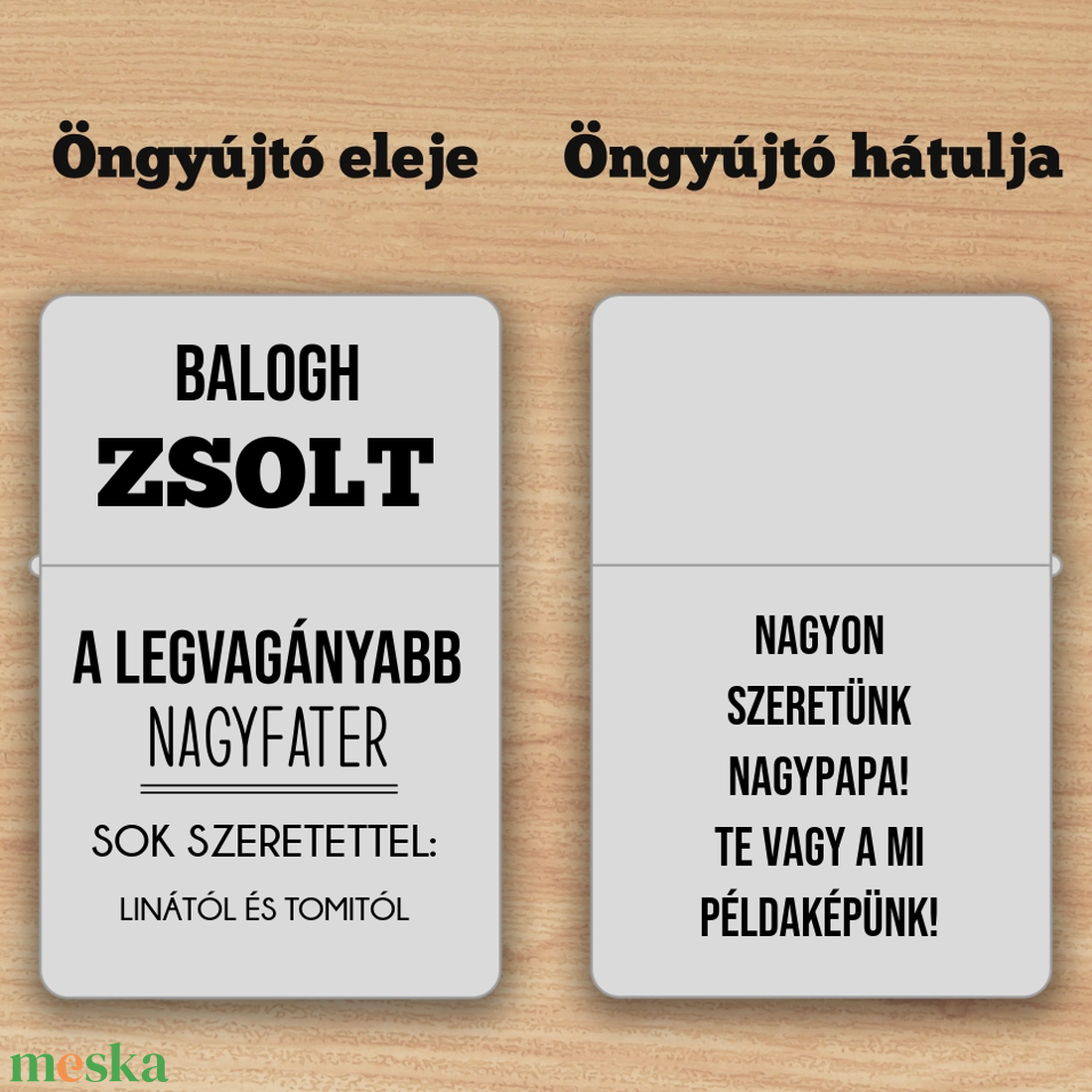 Nagypapás ajándék  Zippo öngyújtó - otthon & lakás - dekoráció - asztal és polc dekoráció - hamutál, öngyújtó, pipa - Meska.hu