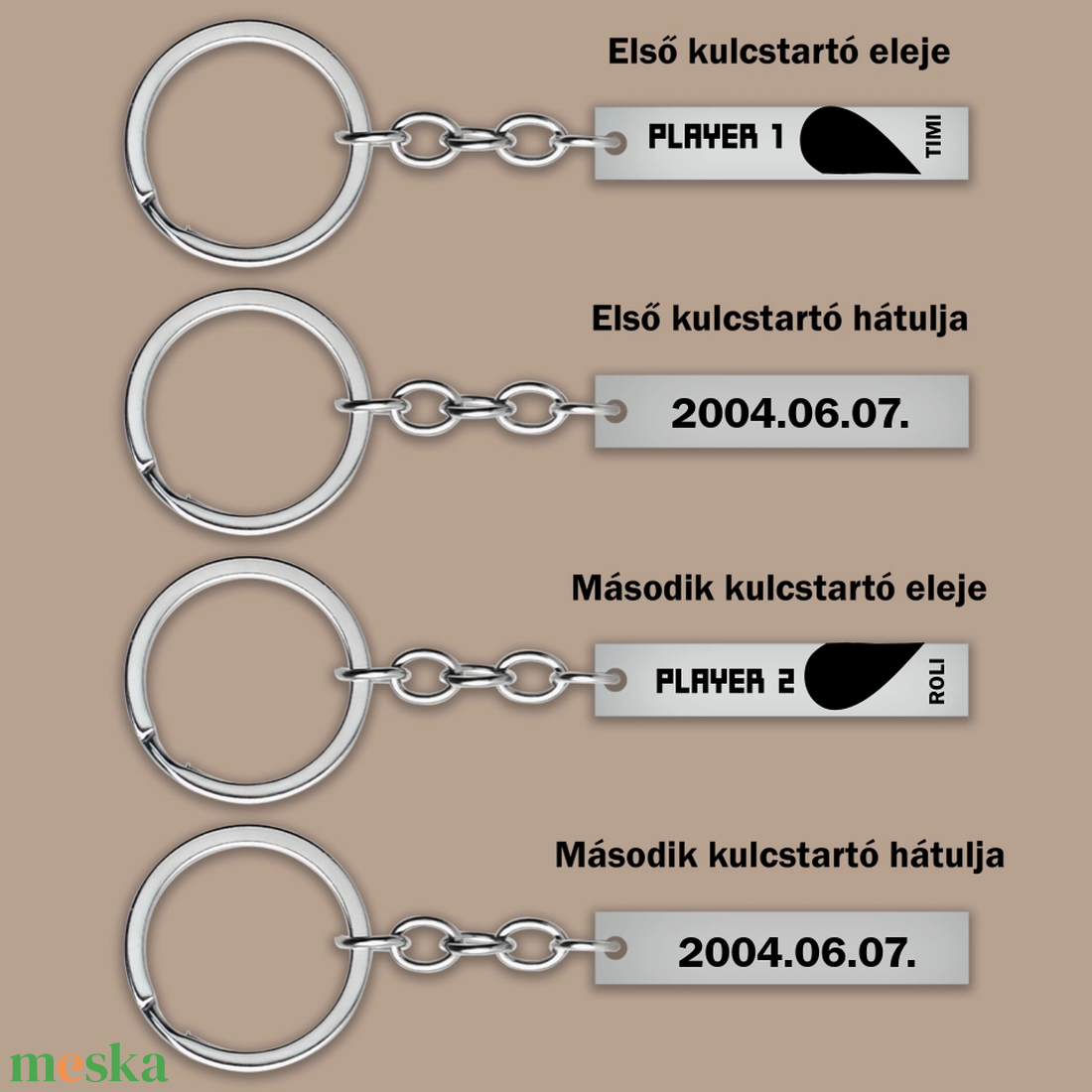 Gamer kulcstartó pároknak - táska & tok - kulcstartó & táskadísz - kulcstartó - Meska.hu