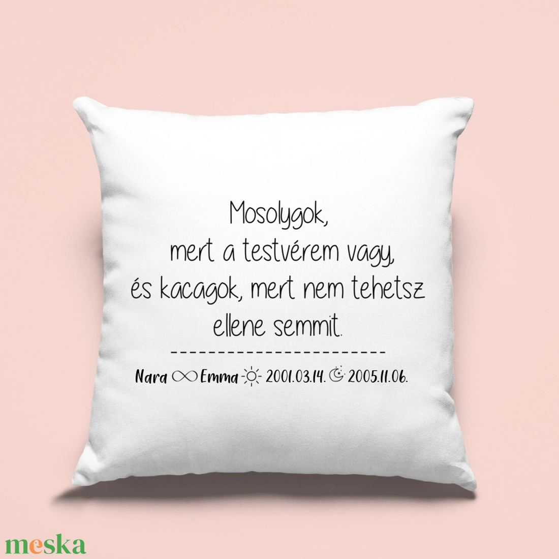 Egyedi párna testvéreknek - otthon & életmód - lakástextil - párna & párnahuzat - Meska.hu