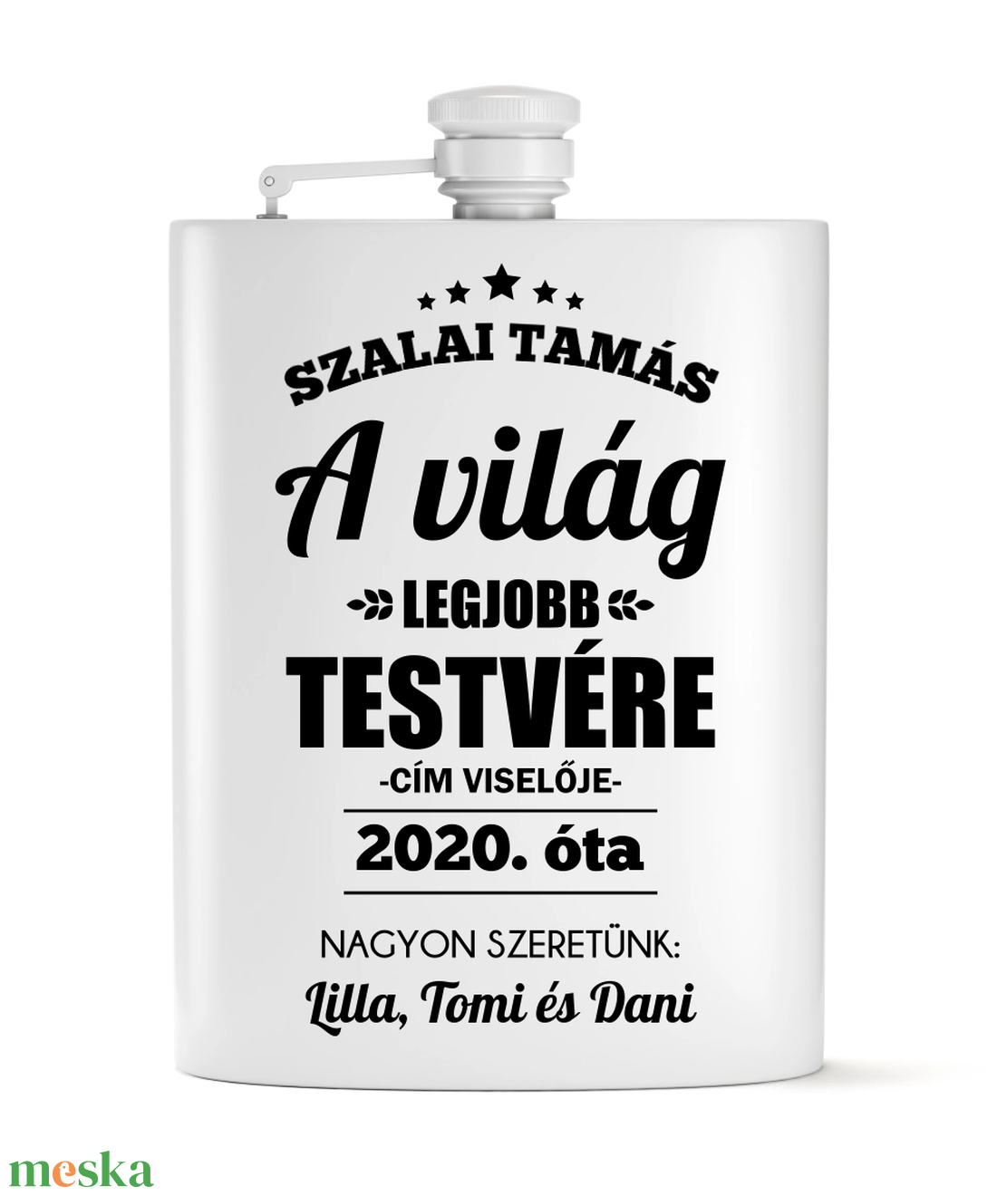 Tesós flaska a világ legjobb testvérének - otthon & lakás - konyhafelszerelés, tálalás - flaska, csatos üveg - Meska.hu