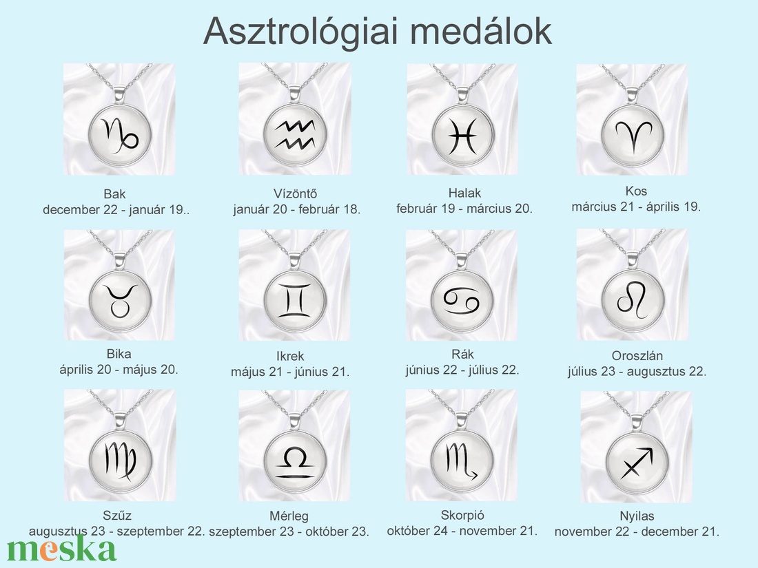 Szűz csillagjegy - horoszkópos medál - ékszer - nyaklánc - medálos nyaklánc - Meska.hu