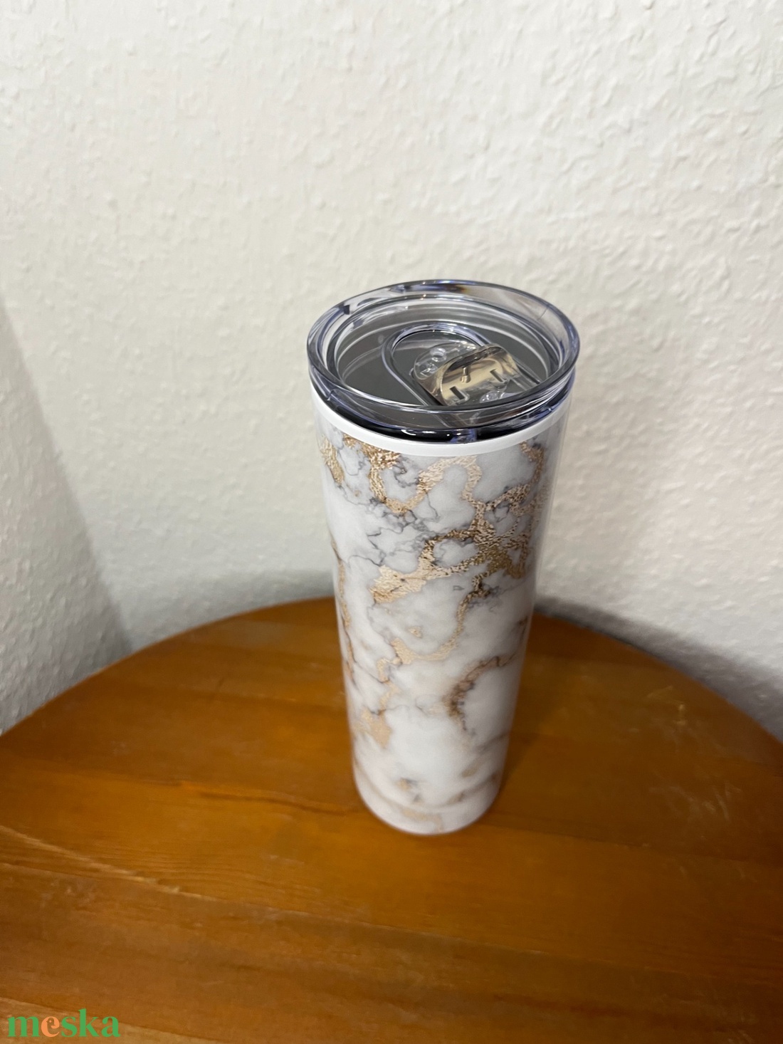 Skinny tumbler - szürke márvány 600 ml - művészet - más művészeti ág - Meska.hu