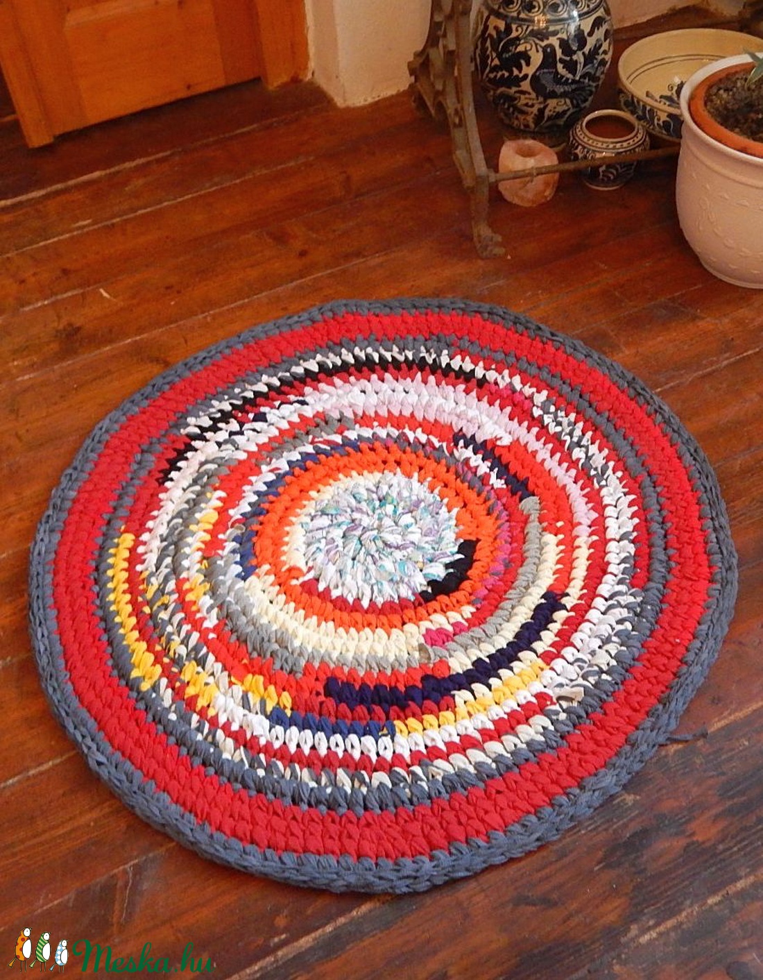  Rag rug Horgolt szőnyeg rongyszőnyeg - otthon & életmód - lakástextil - szőnyeg - horgolt szőnyeg - Meska.hu