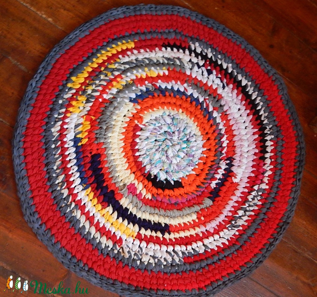  Rag rug Horgolt szőnyeg rongyszőnyeg - otthon & életmód - lakástextil - szőnyeg - horgolt szőnyeg - Meska.hu