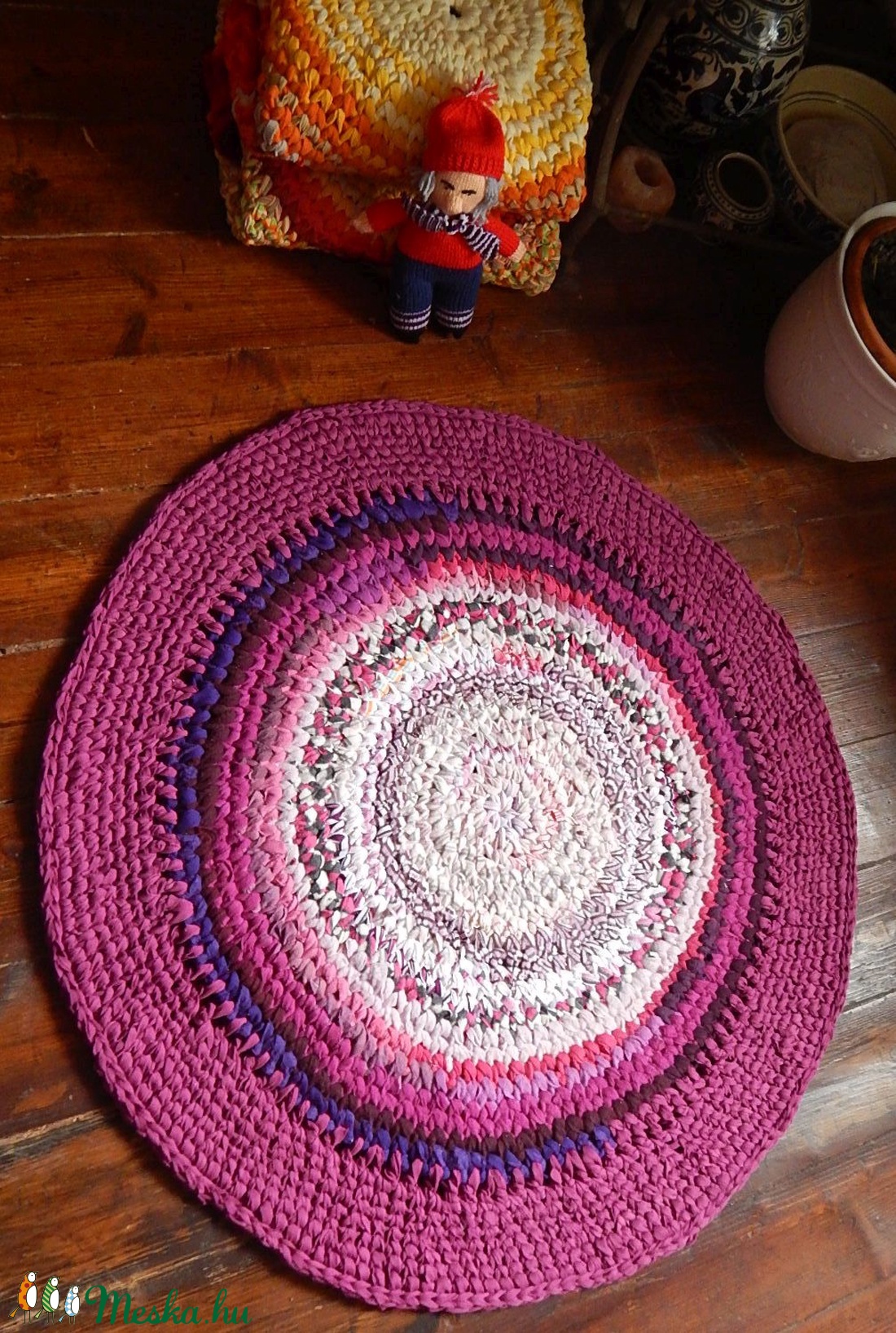  Rag rug Horgolt szőnyeg rongyszőnyeg - otthon & lakás - lakástextil - szőnyeg - horgolt szőnyeg - Meska.hu