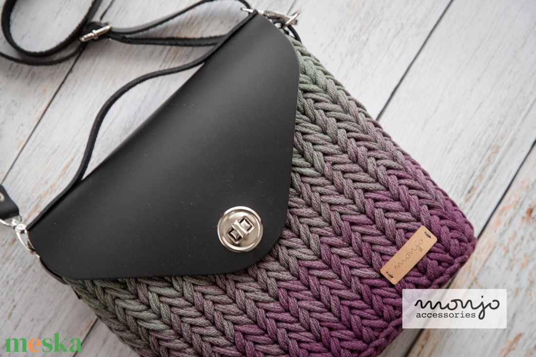 'Fiona' horgolt crossbody táska - táska & tok - kézitáska & válltáska - vállon átvethető táska - Meska.hu