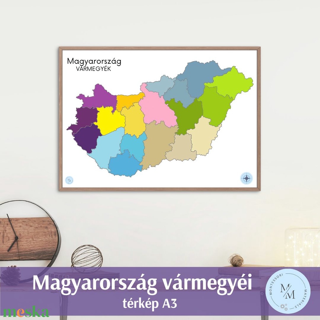 Magyarország vármegyéi térkép - A3 plakát - művészet - grafika & illusztráció - digitális - Meska.hu