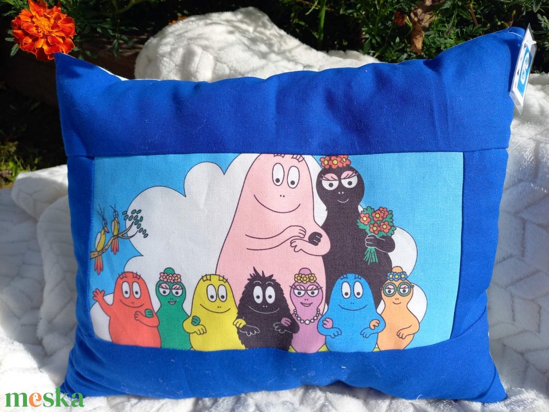 Barbapapa mesepárna kék-sötétkék - otthon & életmód - babaszoba, gyerekszoba - gyerek díszpárna - Meska.hu