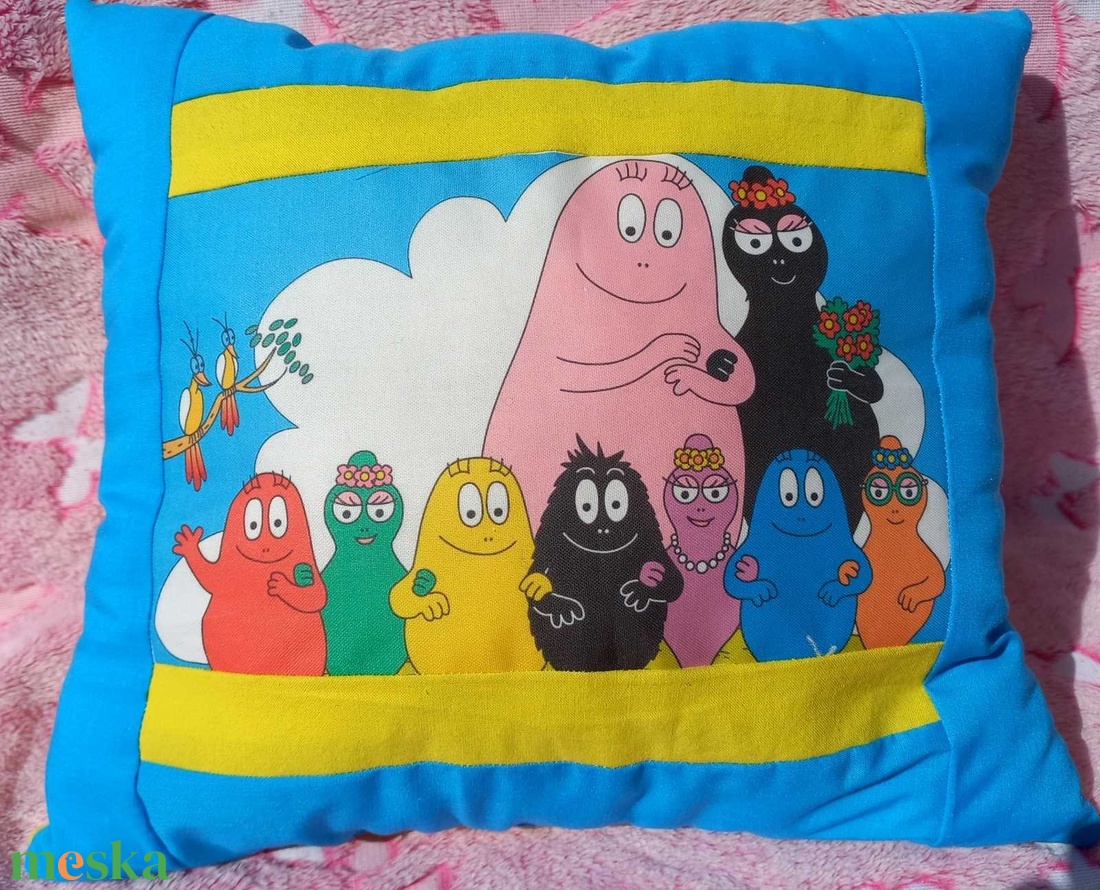 Barbapapa mesepárna kék-sötétkék - otthon & életmód - babaszoba, gyerekszoba - gyerek díszpárna - Meska.hu