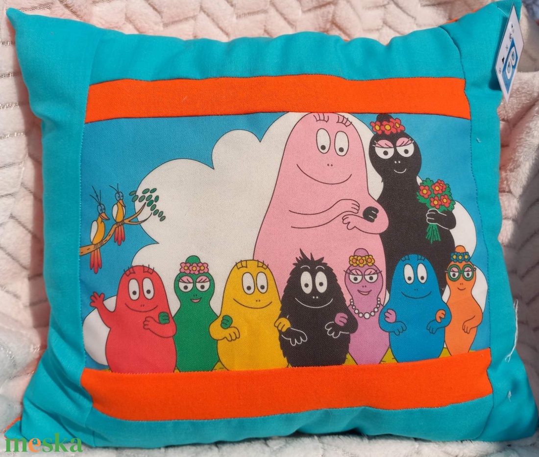 Barbapapa mesepárna kék-sötétkék - otthon & életmód - babaszoba, gyerekszoba - gyerek díszpárna - Meska.hu