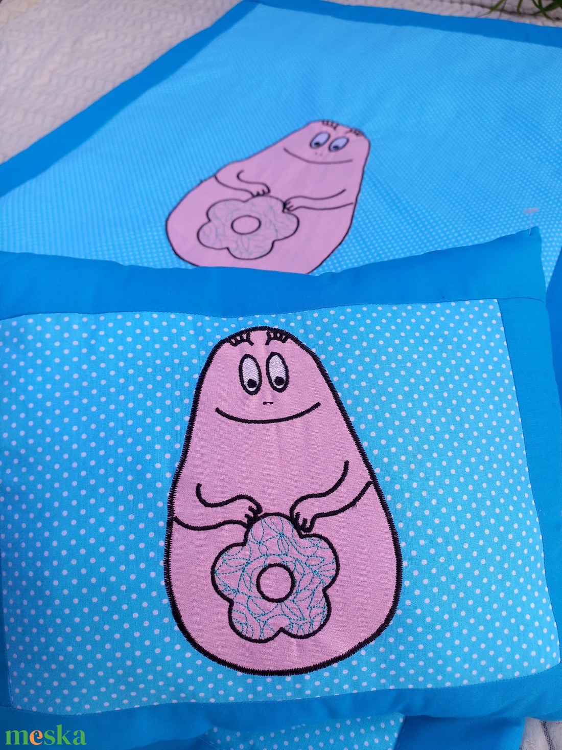 Barbapapa foltvarrott gyermekágynemű több színben - játék & sport - ovis felszerelés - ovis ágynemű - Meska.hu