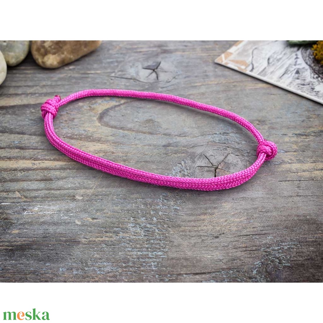 Megérzés pink paracord karkötő - ékszer - karkötő - fonott karkötő - Meska.hu