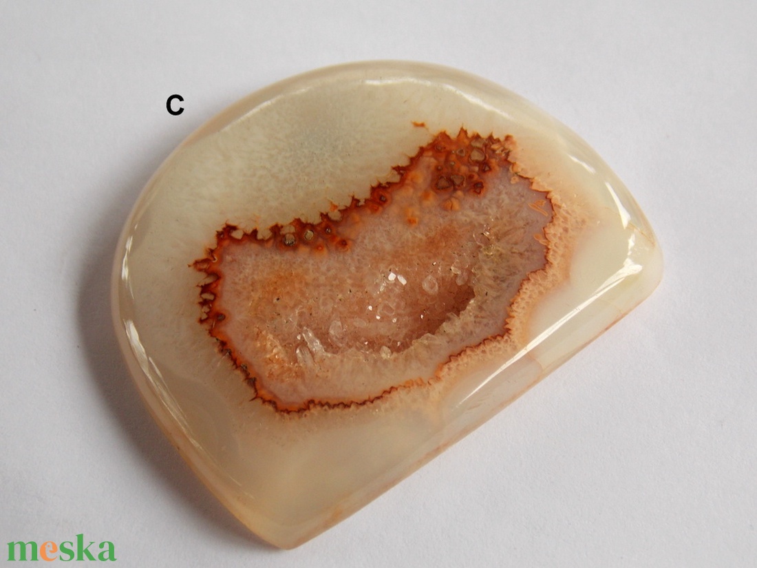 Lyukas druzy achát - kellékek & szerszámok - gyöngy, ékszerkellék - cabochon - Meska.hu