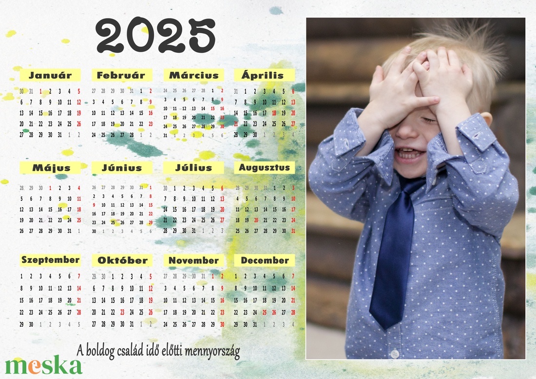 2025-ös éves naptár, karácsonyi fényképes naptár, karácsonyi ajándék, ajándékkisérő, képeslap - otthon & életmód - dekoráció - fali és függő dekoráció - falinaptár & öröknaptár - Meska.hu