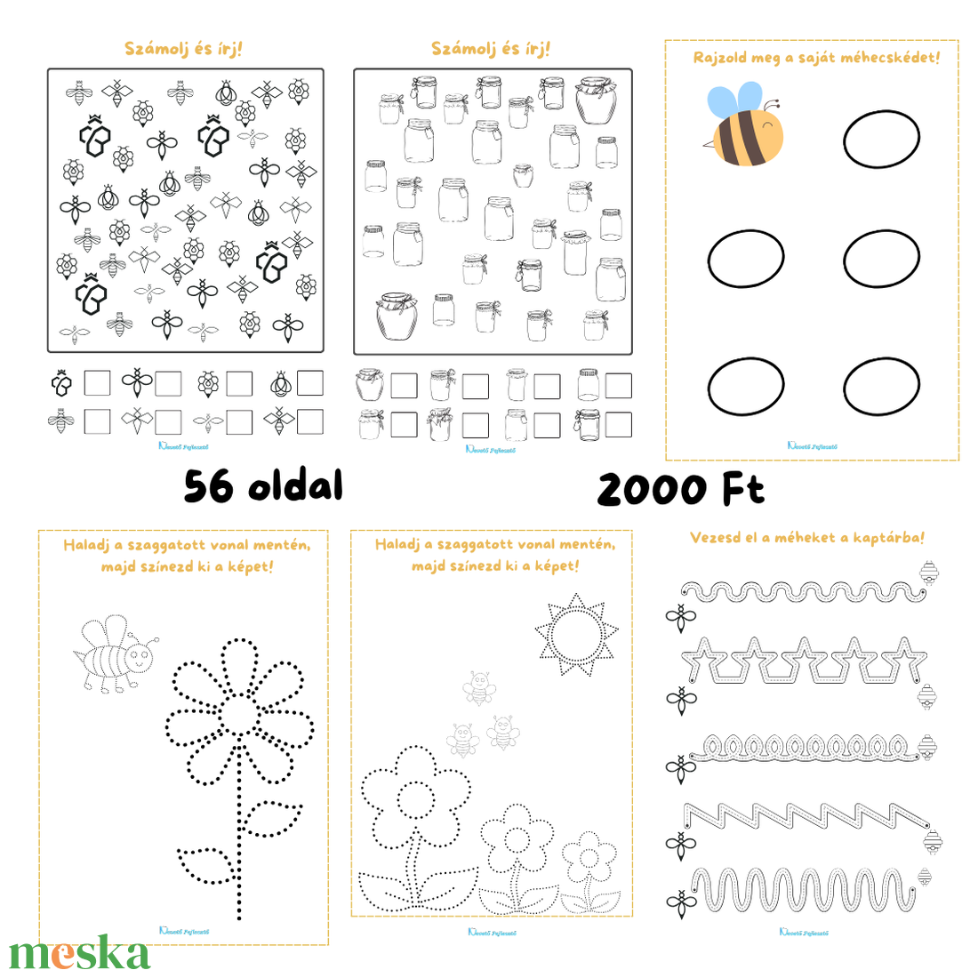 Méhecskés foglalkoztató - játék & sport - készségfejlesztő és logikai játék - logikai játékok - Meska.hu