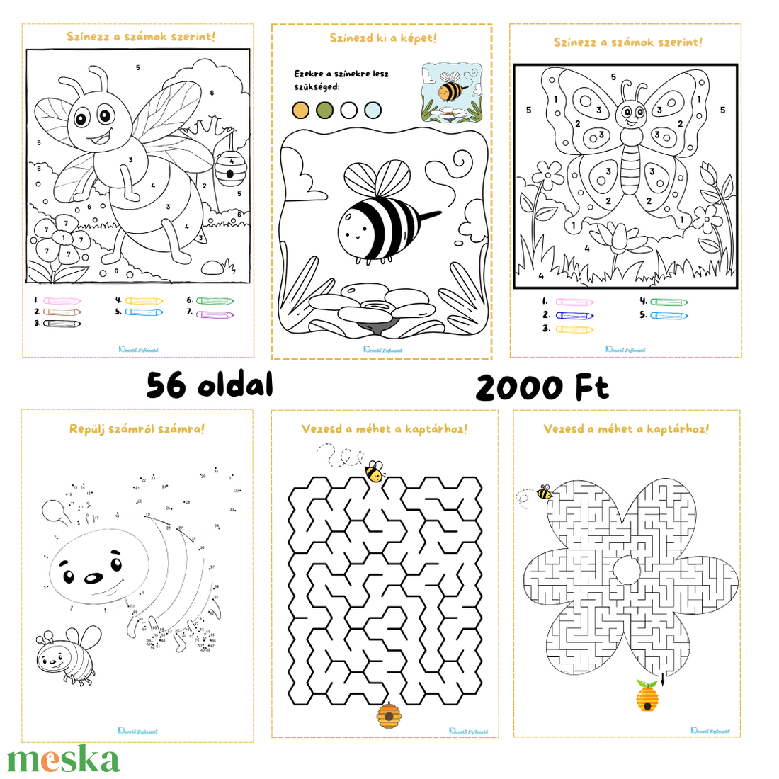 Méhecskés foglalkoztató - játék & sport - készségfejlesztő és logikai játék - logikai játékok - Meska.hu