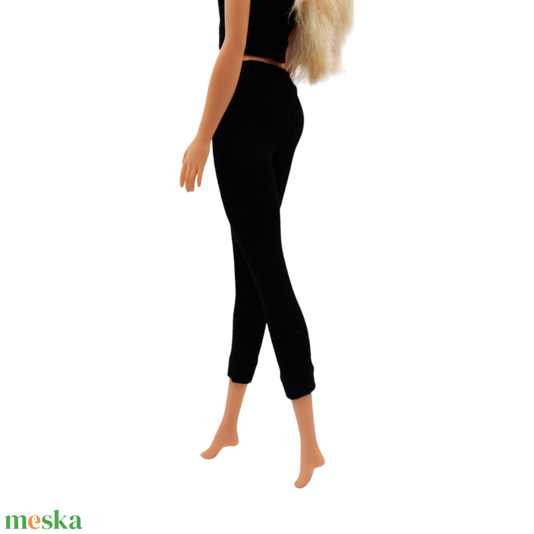 Fekete barbie capri nadrág, harisnya, leggings  - ruha barbie típusú babákhoz - játék & sport - baba & babaház - barbie ruhák - Meska.hu