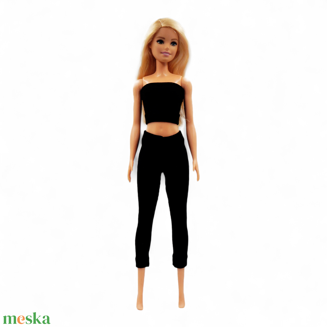 Fekete barbie capri nadrág, harisnya, leggings  - ruha barbie típusú babákhoz - játék & sport - baba & babaház - barbie ruhák - Meska.hu