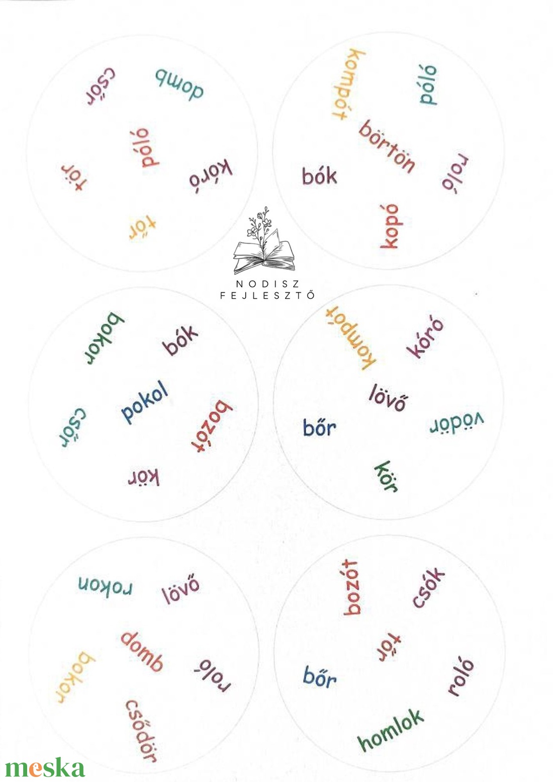 o-ó-ö-ő és a-á szópárosító kártyajáték - játék & sport - készségfejlesztő és logikai játék - oktató játékok - Meska.hu