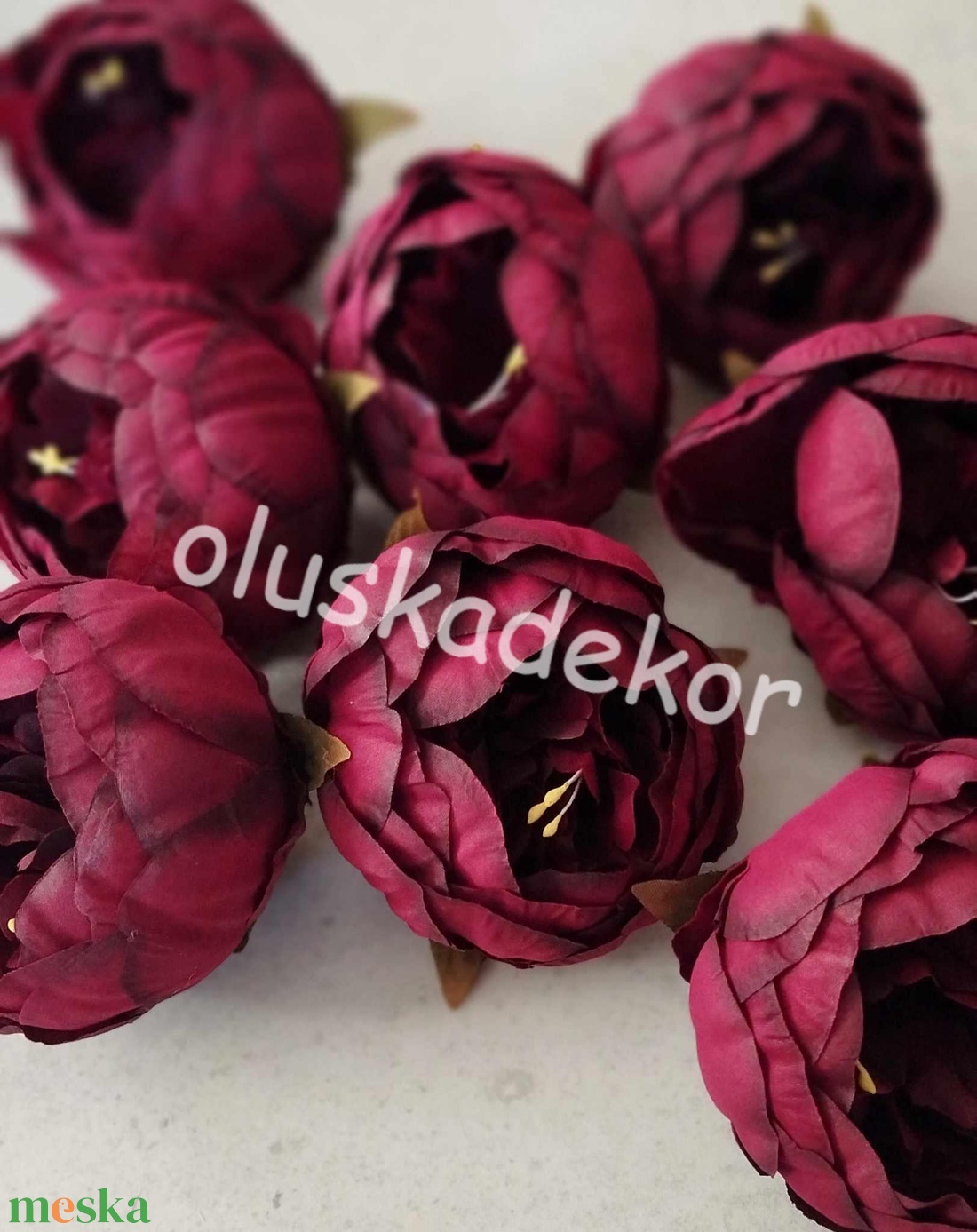 Peony, Peónia, Bazsarózs fejvirág, 9cm - kellékek & szerszámok - dekorációs kellékek - egyéb kellékek - Meska.hu