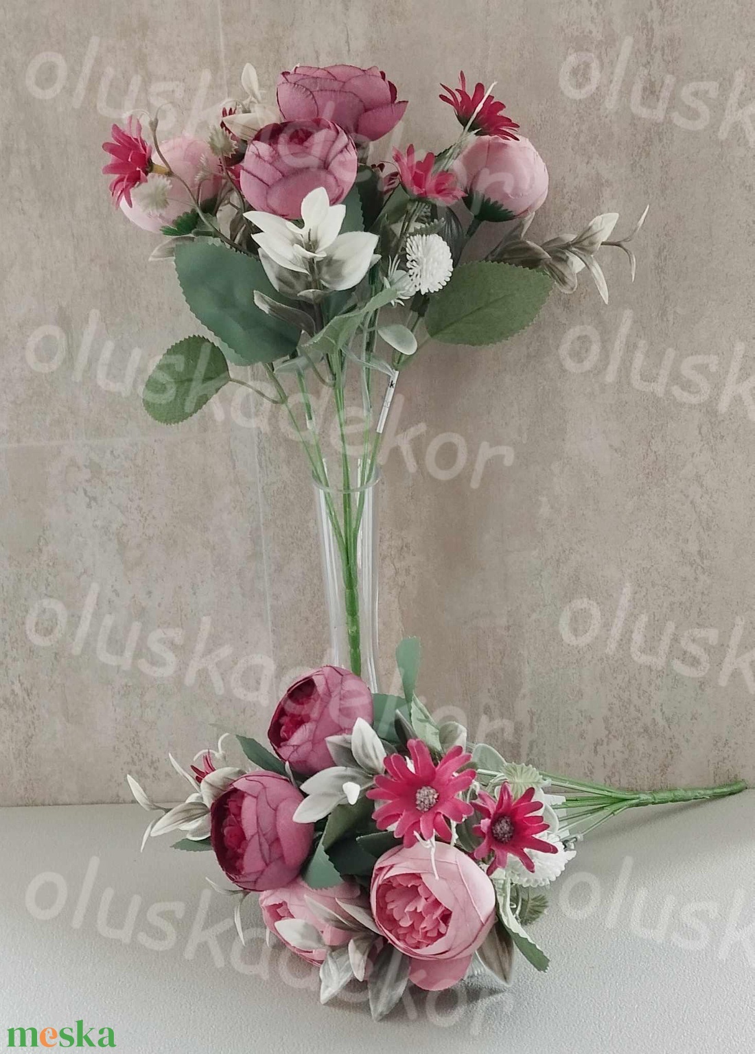 Peonycsokor kis virágokkal, 30cm - kellékek & szerszámok - dekorációs kellékek - egyéb kellékek - Meska.hu